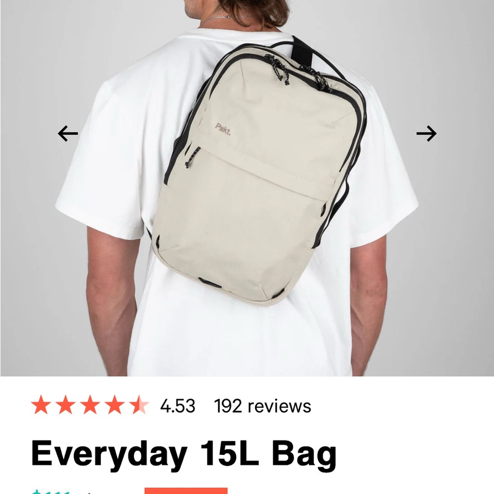 Pakt Everyday 15L Bag Tan Backpack unisex